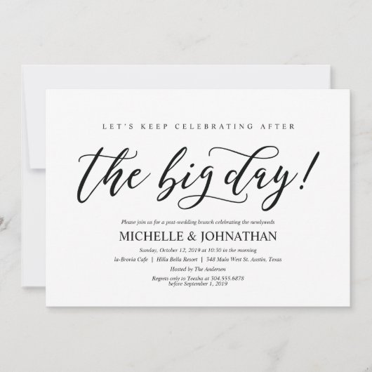 Elegante Rustikale Post-Hochzeit-Brunch-Einladungs Einladung (Vorderseite)