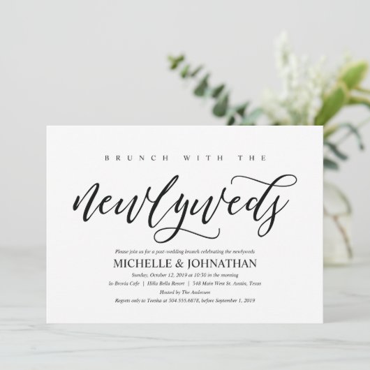 Elegante Rustikale Post Wedding Brunch Einladungsk Einladung (Stehend Vorderseite)