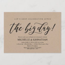 Elegante Rustikale Post Wedding Brunch Einladungsk