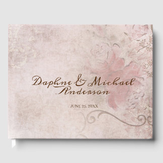 Elegante Rustikale Rosa Hochzeit Modern Schick Chi Gästebuch