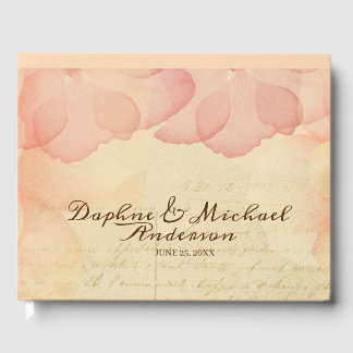 Elegante rustikale rosa Hochzeit Moderne, einfache Gästebuch