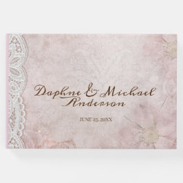 Elegante rustikale rosa Hochzeit Moderne, einfache Gästebuch