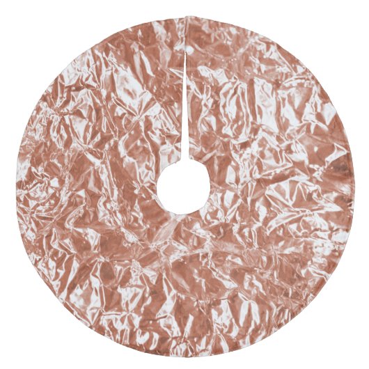 Elegante rustikale Rose Gold Shimmer Muster Weihna Fleece Weihnachtsbaumdecke (Vorderseite)