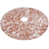 Elegante rustikale Rose Gold Shimmer Muster Weihna Fleece Weihnachtsbaumdecke (Schrägansicht)
