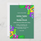 Elegante rustikale Rose Hochzeit der Grünen Blumen Einladung (Vorderseite)