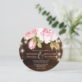 Elegante rustikale Rose Hochzeit Einladung (Stehend Vorderseite)