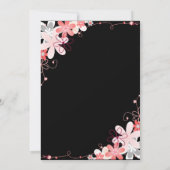 Elegante Rustikale Rose Schwarze Flora 60. Geburts Einladung (Rückseite)