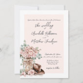 Elegante rustikale Rose Western Hochzeit Einladung (Vorderseite)