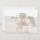 Elegante Rustikale Roségoldene 4 Benutzerdefiniert Save The Date (Rückseite)