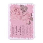 Elegante rustikale Rosengarten Hochzeit mit Blumen Magnet (Vertikal)