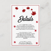 Elegante rustikale Rote Herbstlaube Hochzeitsdetai Begleitkarte (Vorderseite)