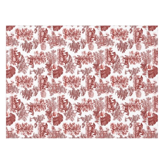 Elegante Rustikale Rote Pferde Tischdecke (Vorderseite (Horizontal))