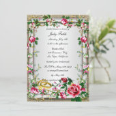 Elegante rustikale Rote Rosen Bridal Dusche Einlad Einladung (Stehend Vorderseite)