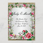 Elegante rustikale Rote Rosen Hochzeitskarte Menükarte (Vorderseite)