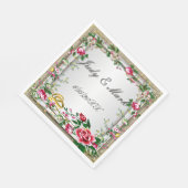 Elegante rustikale Rote Rosen Papier Napkins Serviette (Ecke)