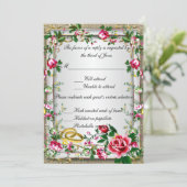 Elegante Rustikale Rote Rosen Reaktionskarte Einladung (Stehend Vorderseite)