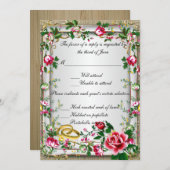 Elegante Rustikale Rote Rosen Reaktionskarte Einladung (Vorne/Hinten)