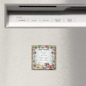 Elegante rustikale Rote Rosen speichern das Datums Magnet (In Situ (Geschirrspüler))