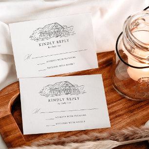 Elegante rustikale Scheunenhochzeit  RSVP Karte