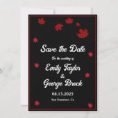 Elegante rustikale Schwarz-Weiß-Hochzeit im Herbst Save The Date (Vorderseite)