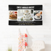 Elegante Rustikale Schwarz-weiße Bäckerei Banner (Insitu)
