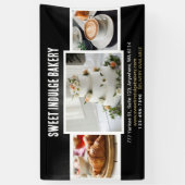 Elegante Rustikale Schwarz-weiße Bäckerei Banner (Vertikal)