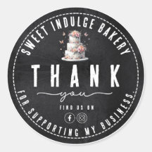 Elegante rustikale Schwarz-weiße Bäckerei Danke