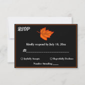 Elegante rustikale Schwarz-weiße Orange Hochzeit i RSVP Karte (Vorderseite)