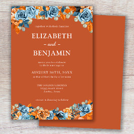 Elegante Rustikale Seenot Terracota Hochzeit Einladung