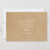 Elegante rustikale Signature Script Hochzeit Viele Dankeskarte (Rückseite)