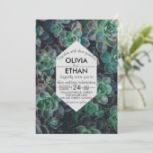 Elegante rustikale Smaragdgrün Hochzeit Einladung (Stehend Vorderseite)