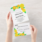 Elegante Rustikale Sommerblumenhochzeit All In One Einladung (Abreißen)