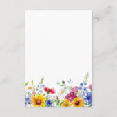 Elegante Rustikale Sommerblumenhochzeit Begleitkarte (Rückseite)