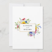 Elegante Rustikale Sommerblumenhochzeit Einladung (Rückseite)