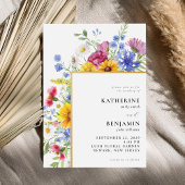 Elegante Rustikale Sommerblumenhochzeit Einladung