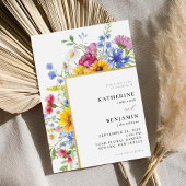 Elegante Rustikale Sommerblumenhochzeit Einladung