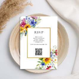 Elegante Rustikale Sommerblumenhochzeit RSVP Karte