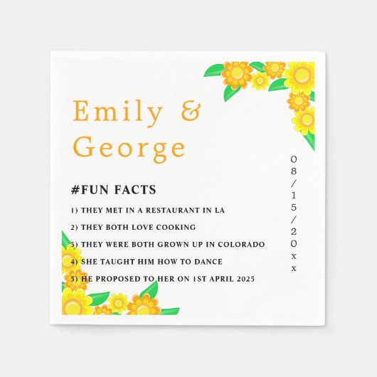 Elegante Rustikale Sommerblumenhochzeit Serviette (Vorderseite)