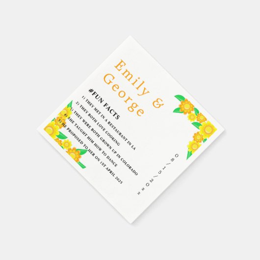 Elegante Rustikale Sommerblumenhochzeit Serviette (Ecke)