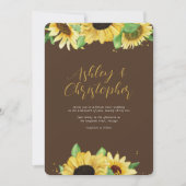 Elegante rustikale Sonnenblume Braun Einladung zur (Vorderseite)