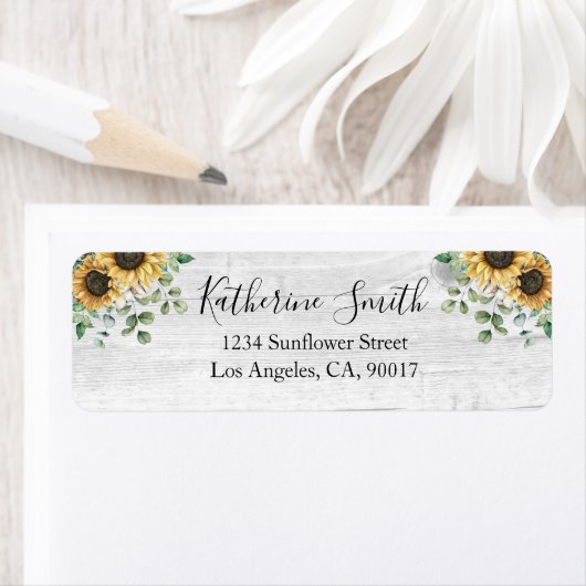 Elegante Rustikale Sonnenblume Eukalyptus-Rücksend (Insitu)