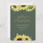 Elegante rustikale Sonnenblume Grüne Hochzeit Einl Einladung (Vorderseite)