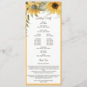 Elegante rustikale Sonnenblume, Hochzeit auf dem L Programm (Rückseite)