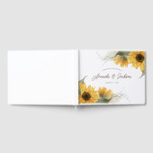 Elegante rustikale Sonnenblume, Hochzeit im Herbst Gästebuch (Voll)