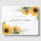 Elegante rustikale Sonnenblume, Hochzeit im Herbst Gästebuch (Vorderseite)