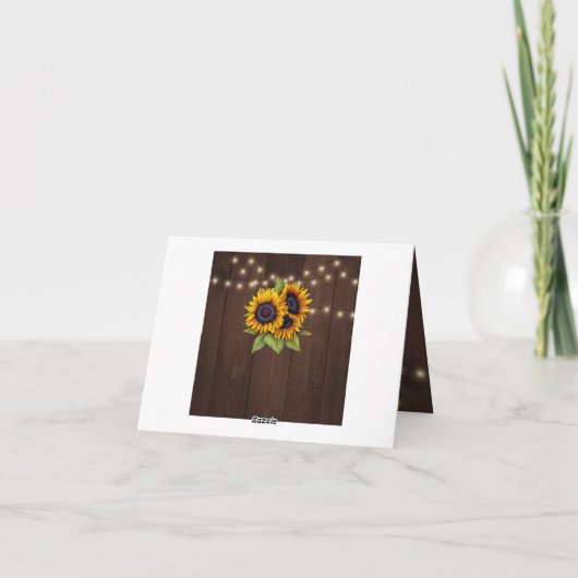 Elegante rustikale Sonnenblumen fallen danke Ihnen (Rückseite)