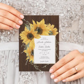 Elegante rustikale Sonnenblumen, Hochzeit im Herbs Einladung