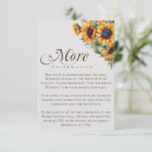 Elegante rustikale Sonnenblumen Kalligrafie Hochze Begleitkarte (Stehend Vorderseite)