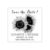 Elegante rustikale Sonnenblumen schick Hochzeit re Gummistempel (Prägung)