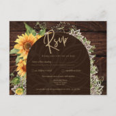Elegante rustikale Sonnenblumen und Hochzeitsszena Postkarte (Vorderseite)